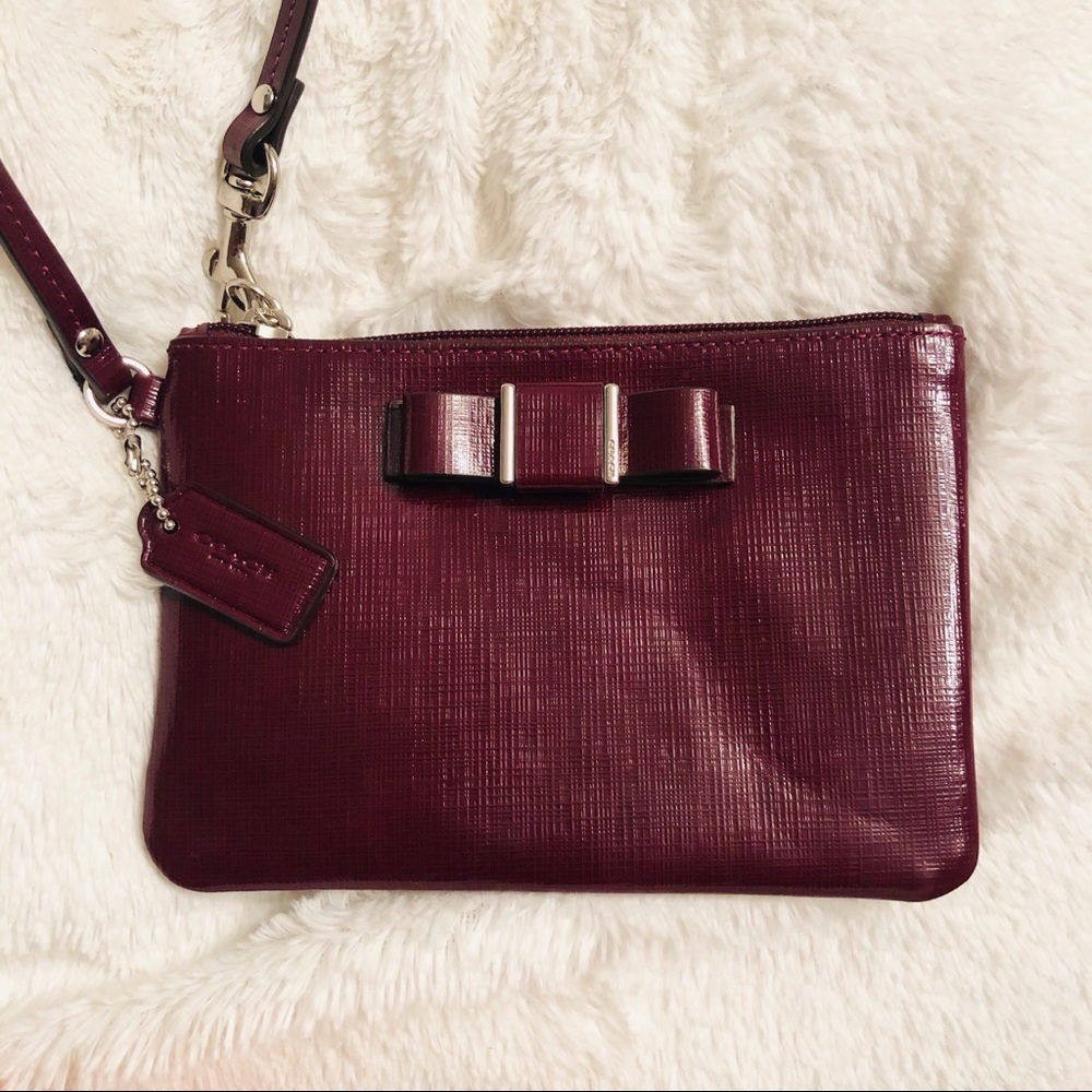 Coach Darcy Bow Small Coin Wristlet Sherry - Picture 3 of 6